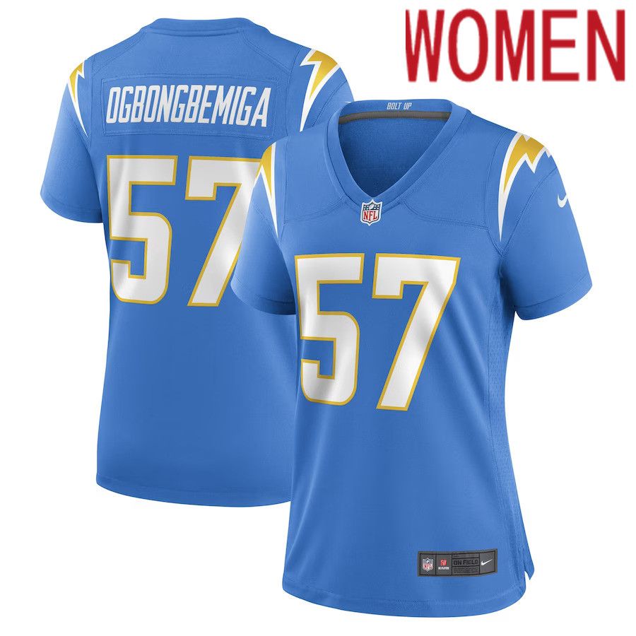 Women Los Angeles Chargers 57 Amen Ogbongbemiga Nike Powder Blue Game Player NFL Jersey